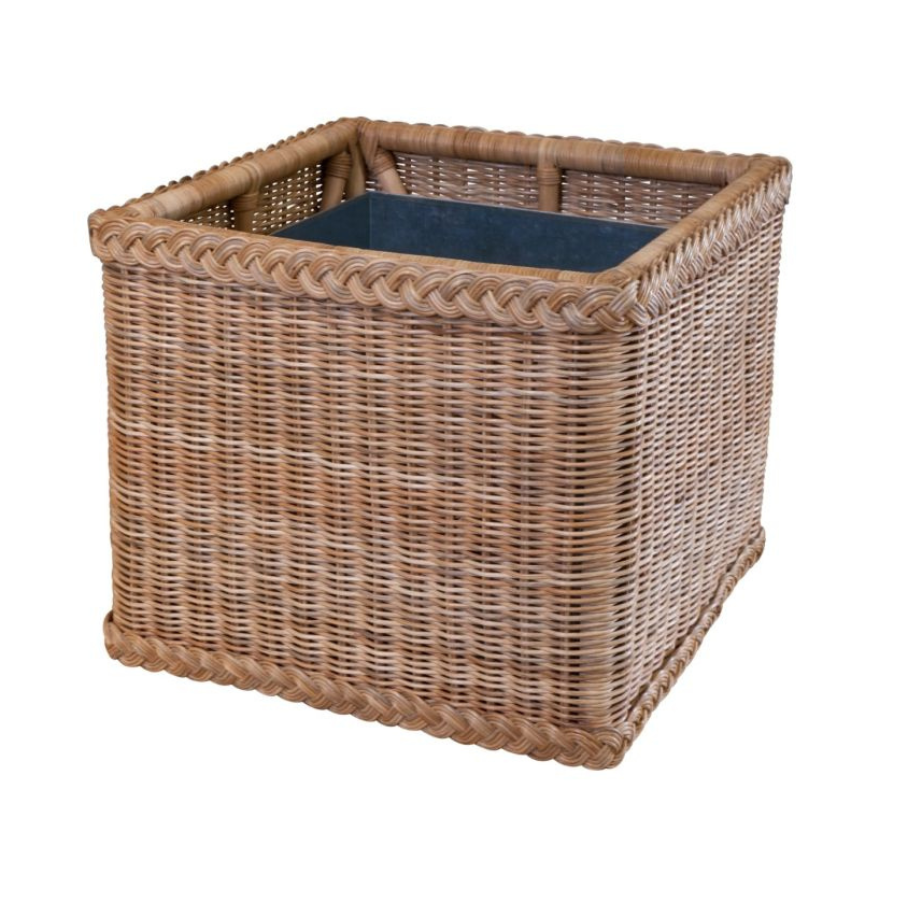 Jardinière en osier avec doublure